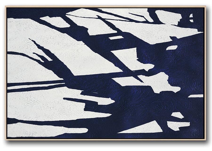 Horizontal Navy Blue Minimal Art #NV108C - Click Image to Close